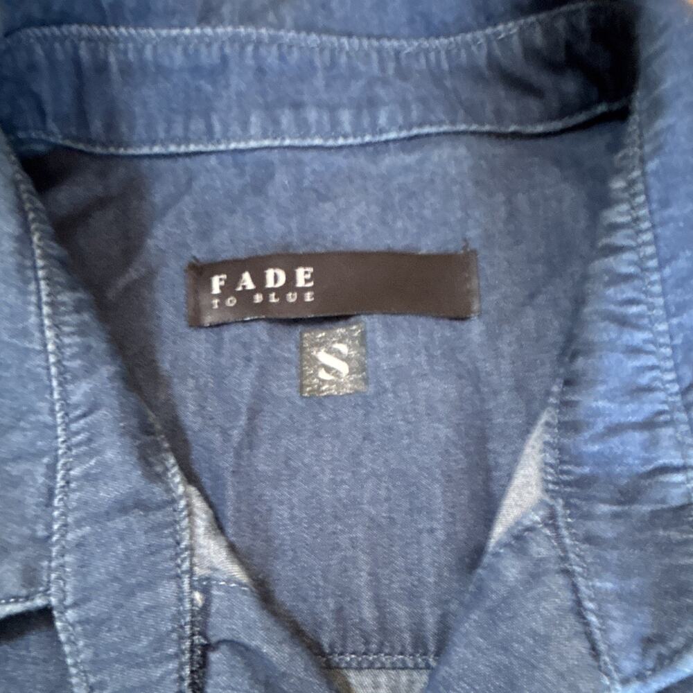 Fade to Blue Denim Romper Blue Long Sleeve Button Front Utility Playsuit S - Picture 2 of 5